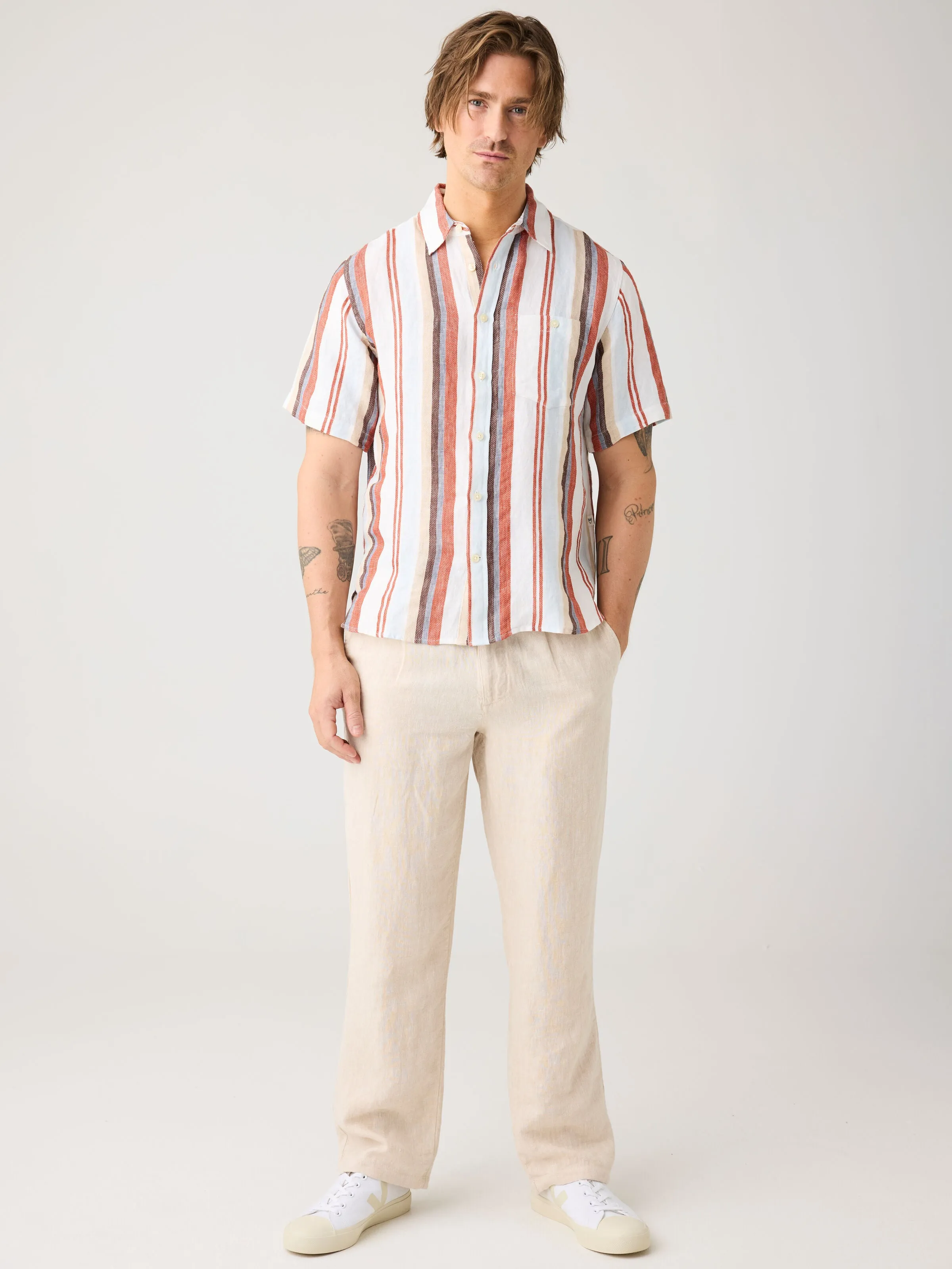 Loose linen pant - Yarndyed - Light feather gray Knowledge Cotton