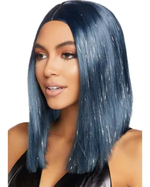 Midnight Blue Short Tinsel Wig