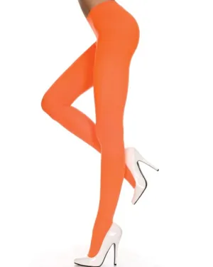 Neon Orange Opaque Tights