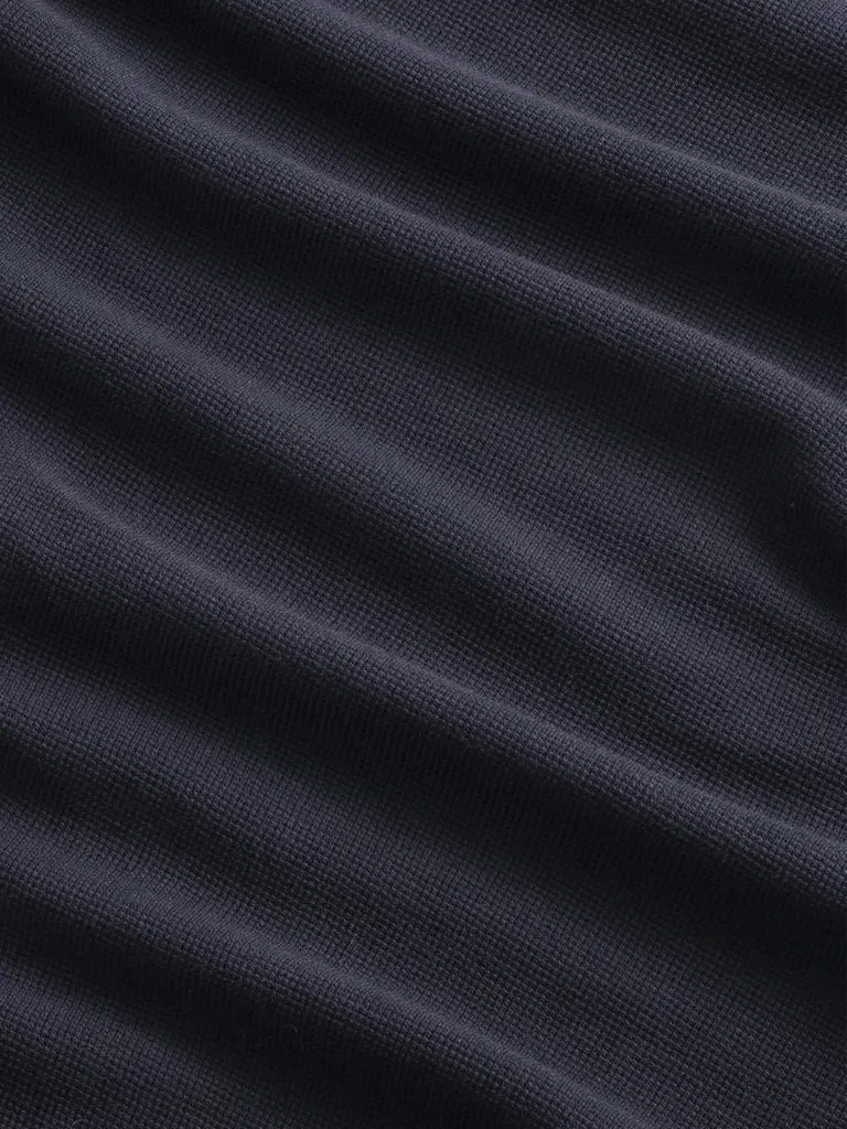 NN07 Clive Waffle Knit T-Shirt in Navy Blue