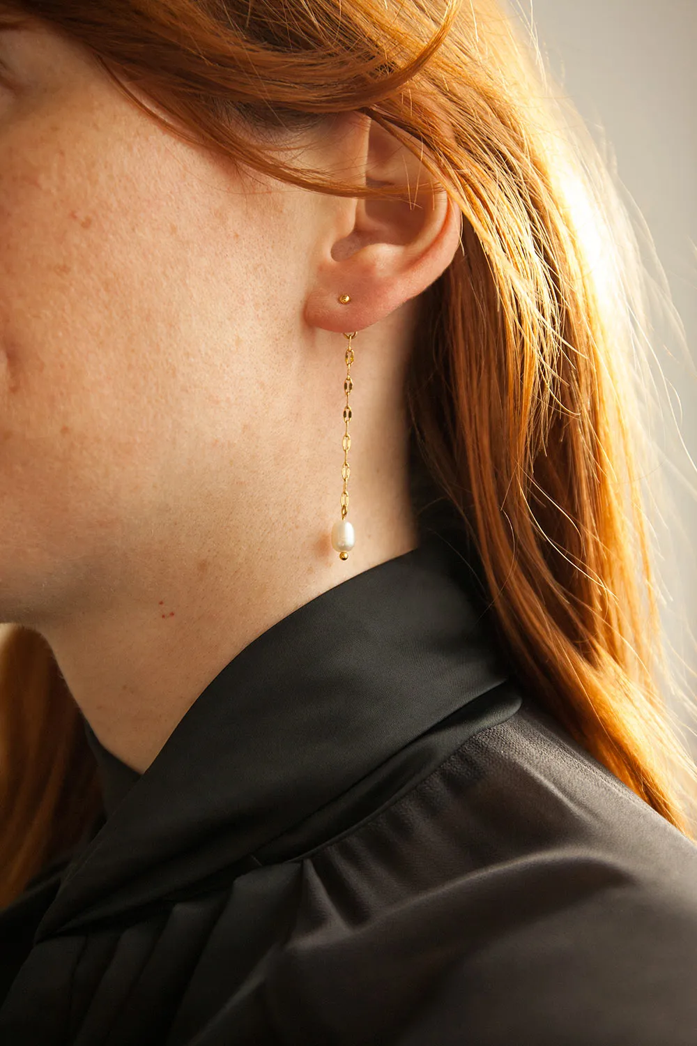Pandelys | Golden Stud Earrings w/ Pendant Backing