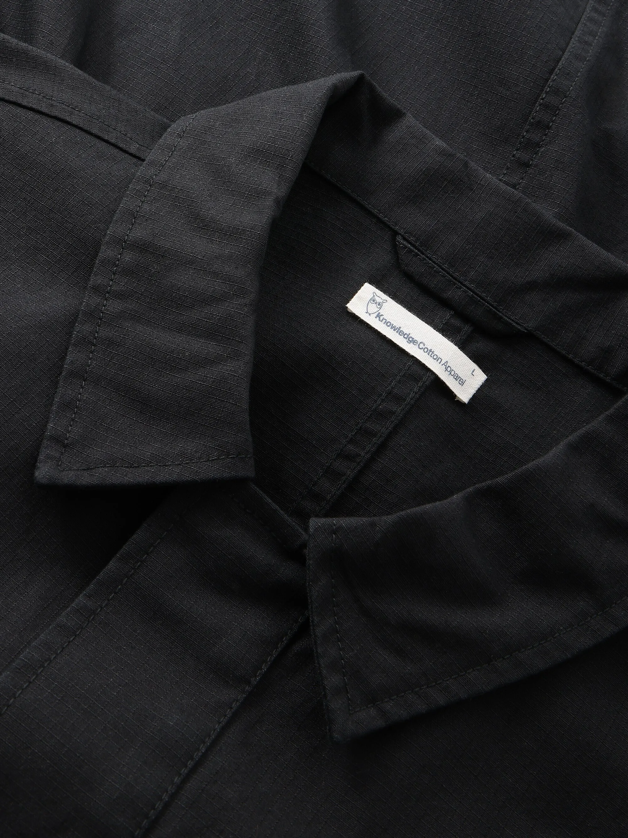 Ripstop overshirt - GOTS/Vegan - Black Jet Knowledge Cotton