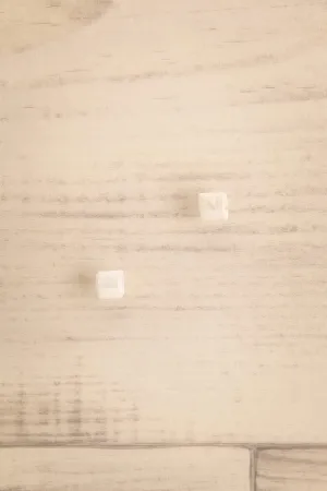 Riven White | Square Stud Earrings