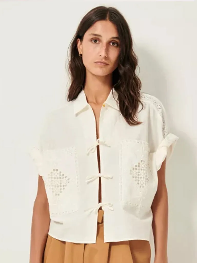 Sessun Dellani Tie Front Shirt in Guérande