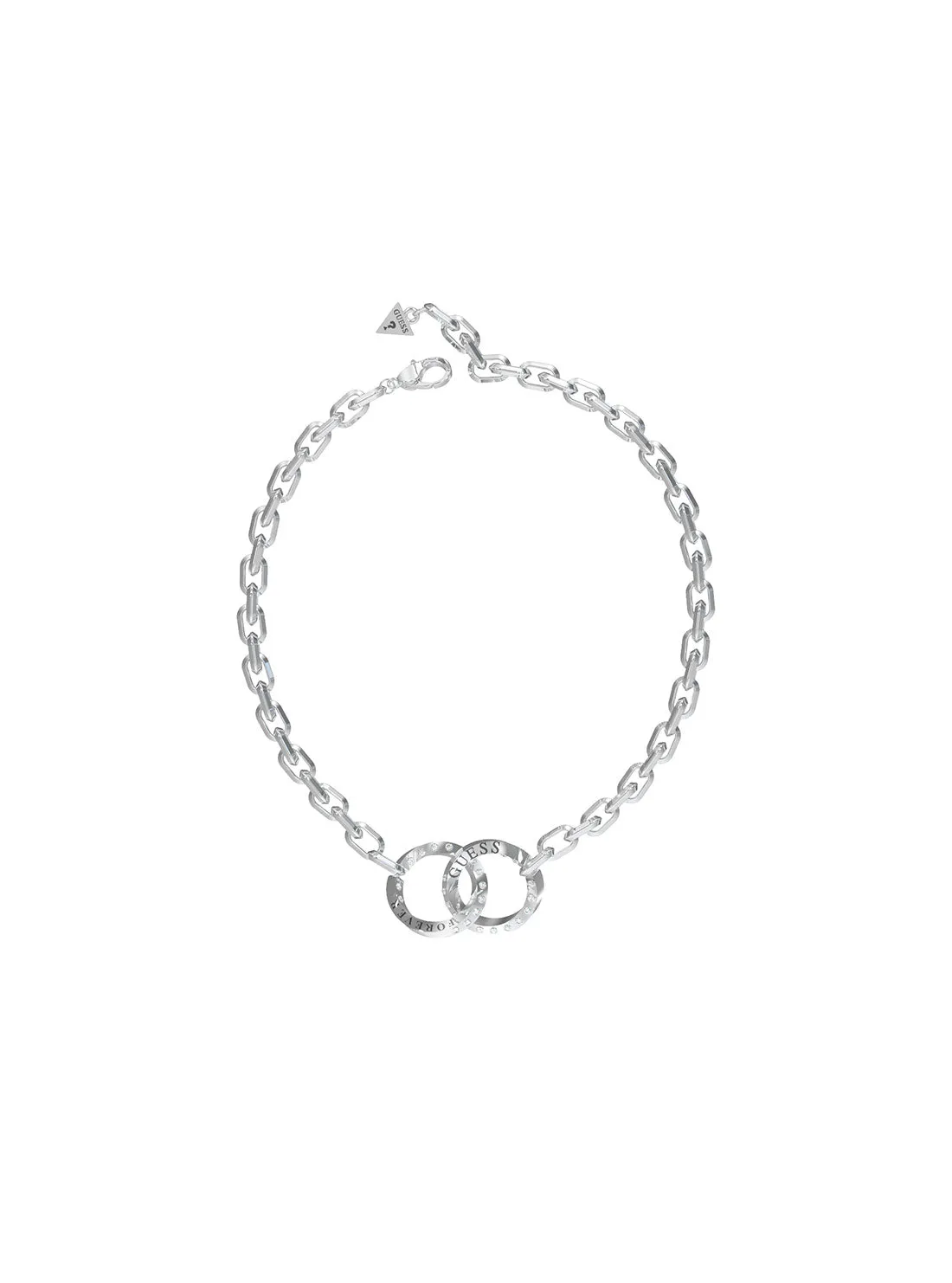 Silver Forever Links Crystal Necklace Guess
