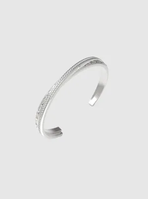 Silver Matelasse Pave Bangle Guess