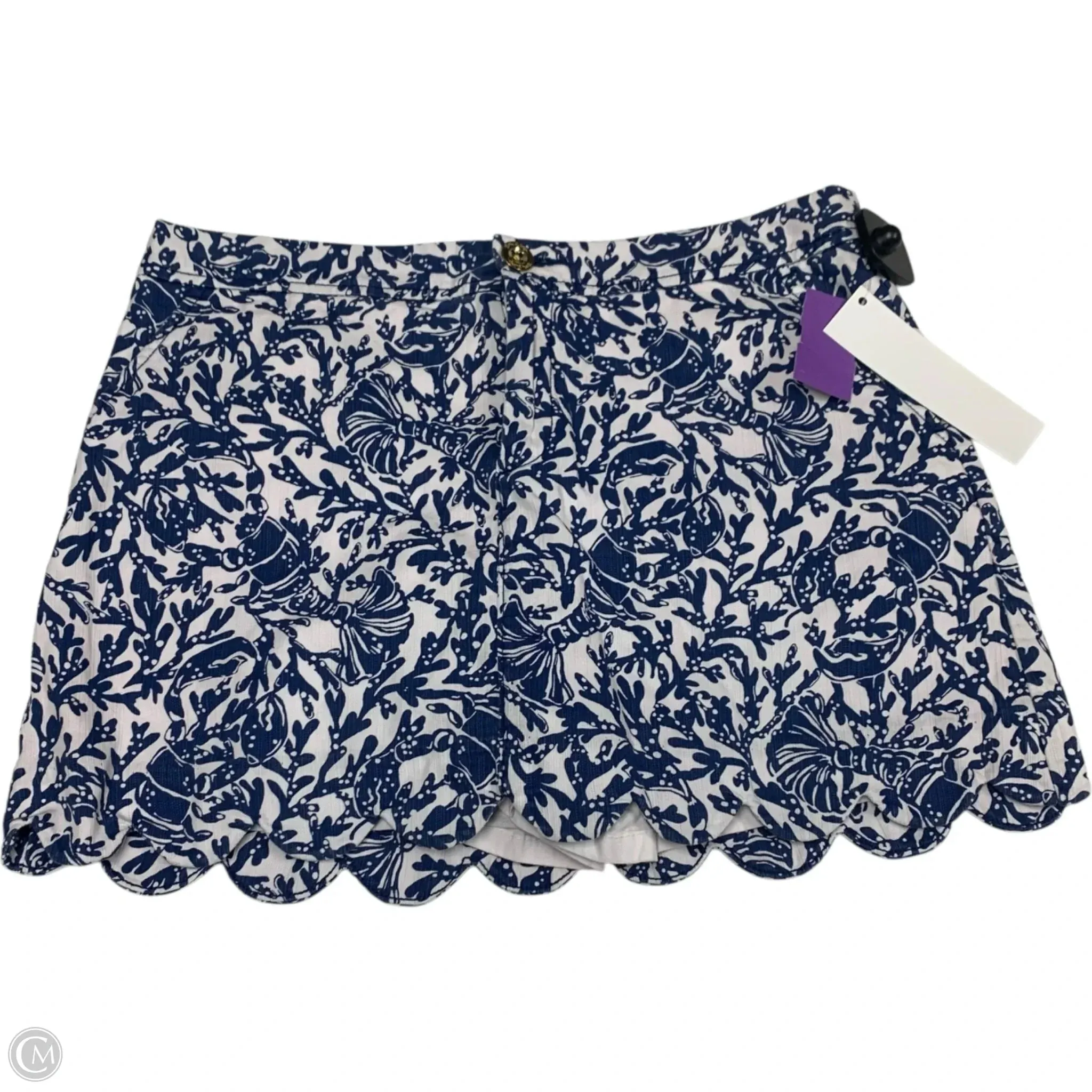 Skort Designer By Lilly Pulitzer In Blue & White, Size: M