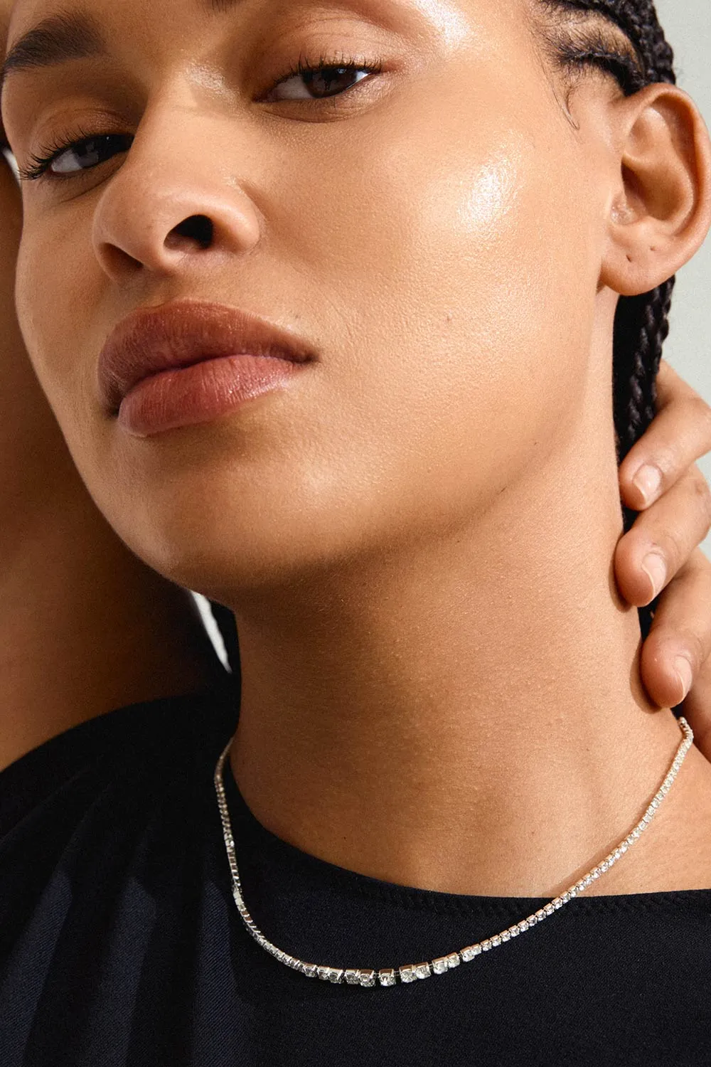 Skye Silver | Tennis Crystal Necklace