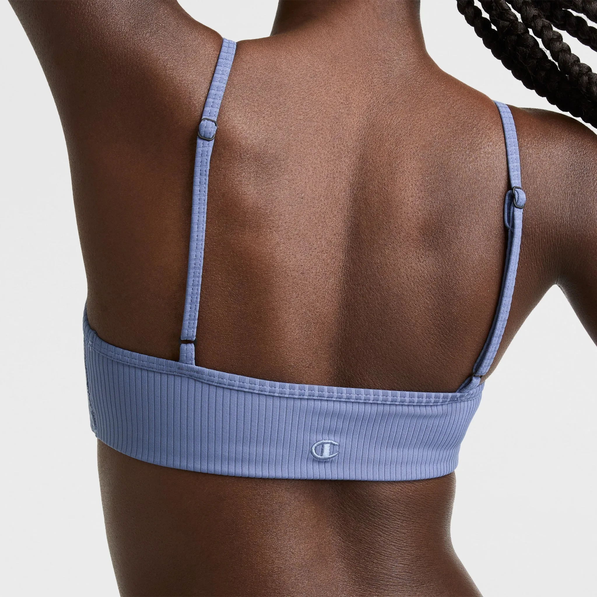 Soft Touch Ribbed Sports Bra, C Logo
