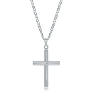 Stainless Steel Polished 3D Cross Necklace