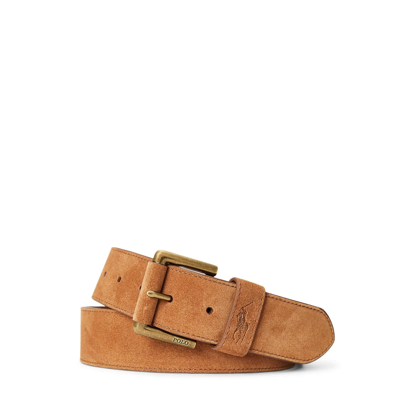 Suede Leather Polo Keep Belt - Tan