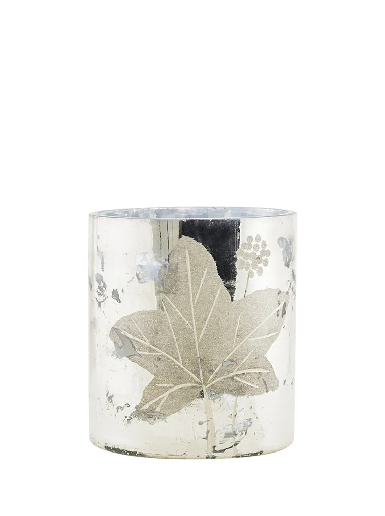 Walther & Co Ivy Hurricane Tea Light Holder in Antique Silver