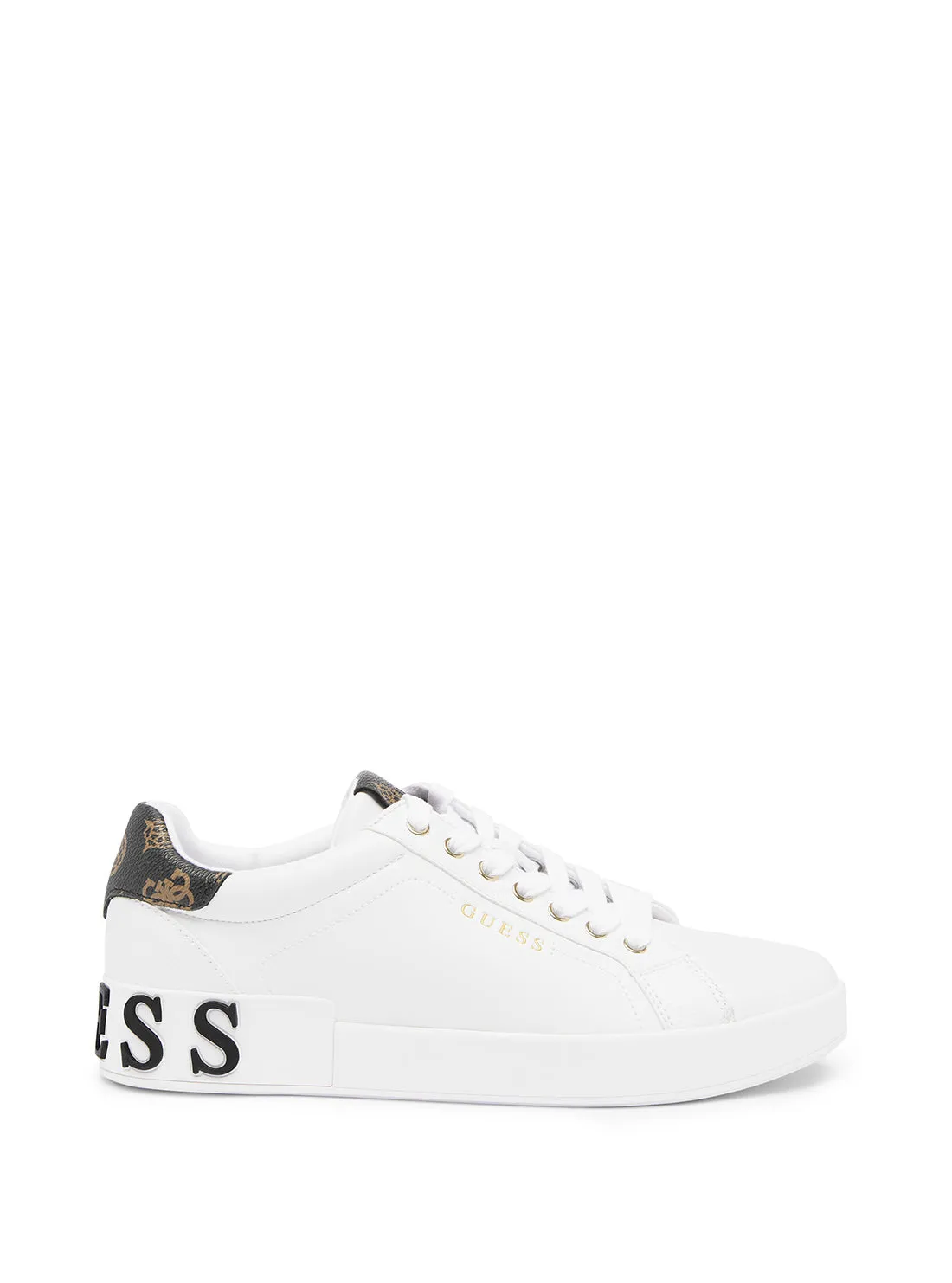 White Corlan Logo Sneakers Guess
