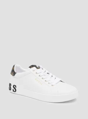 White Corlan Logo Sneakers Guess